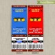 Personalized Lego NinjaGo Birthday Ticket Invitation - Set 2